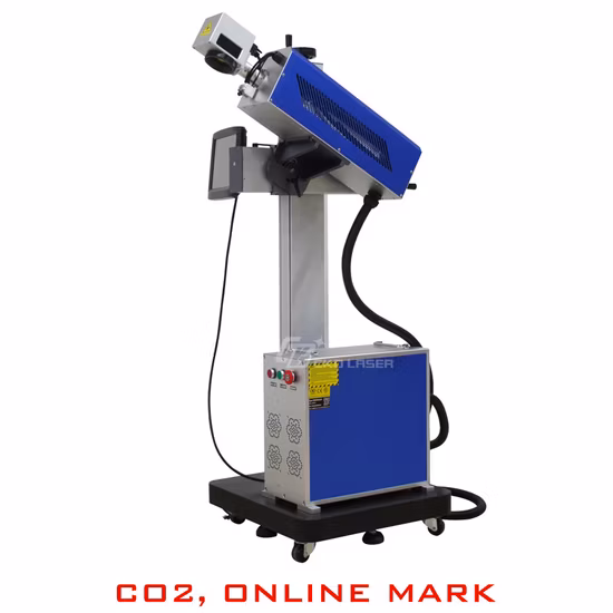 Codificação de Data de Validade Impressão de Número Marcação de Número Laser CO2 Máquina Voadora para Garrafa de Água Plástica Cosméticos Farmacêuticos Alimentos PE Numeração PP Marcador de Cabo