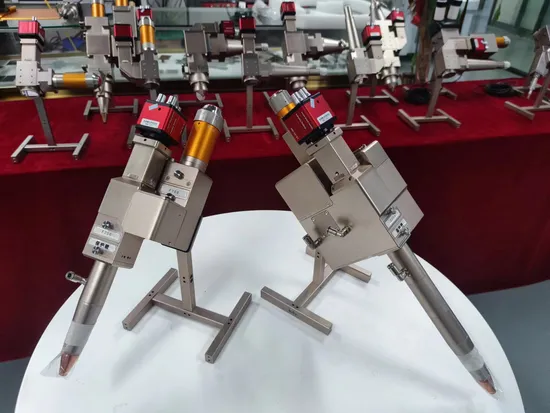 Cabeça de solda a laser de fibra de motor duplo desktop com controlador multifuncional