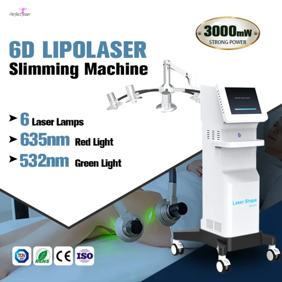 5D 6D Lipolaser Lipo Laser Verde Luz Vermelha Laser para Perda de Peso Lipo Emagrecimento Corpo Shapping Machine Lipo Laser com CE/RoHS/FDA/ISO para Salon/Home